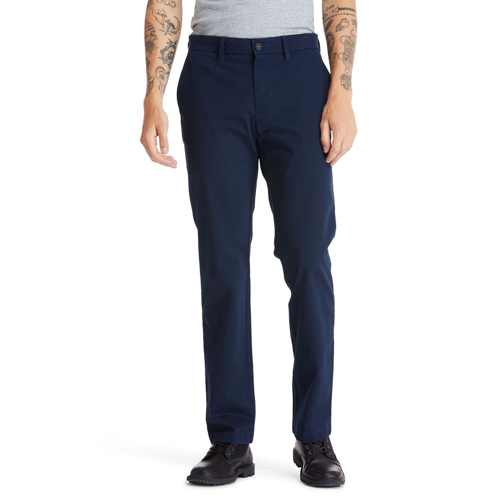 Timberland Mens Pants Squam Lake Stretch Chino - Navy - India TX3059481